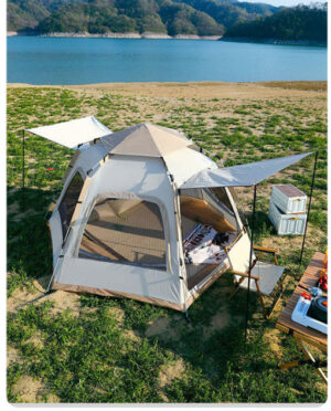 lều gia đình 5-6 người tự bung nhiều cửa thông thoáng